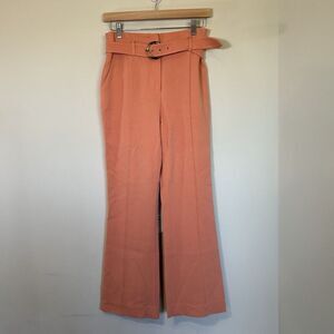Jonathan Simkhai Pants Belted Wide‎ Leg Sedona Orange 2 x 27 in Lined